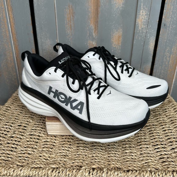 Hoka Other - HOKA Men's Bondi 8 Sneakers White Black Sz 11.5
